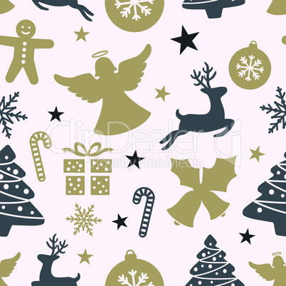 Colorful Christmas seamless pattern