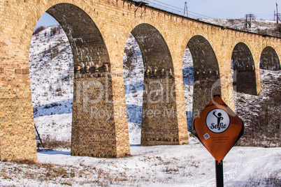 Viaduct in Plebanivka village, Ukraine