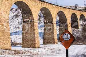 Viaduct in Plebanivka village, Ukraine