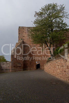 View at the castle ruin in the german village Nideggen