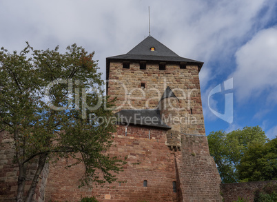 View at the castle ruin in the german village Nideggen