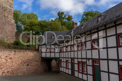 View at the castle ruin in the german village Nideggen