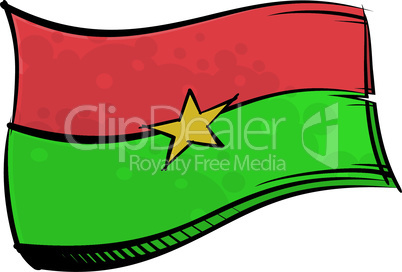 Painted Burkina Faso flag waving in wind