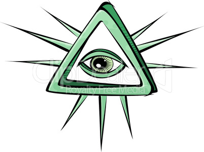 All seeing eye mystic sign