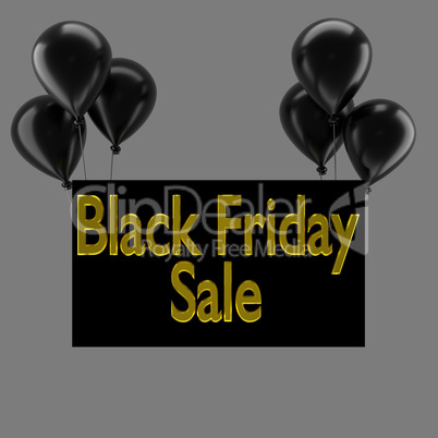 Black balloons with Black Friday Sale