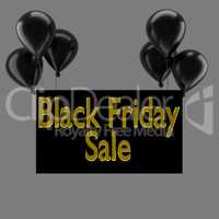 Black balloons with Black Friday Sale
