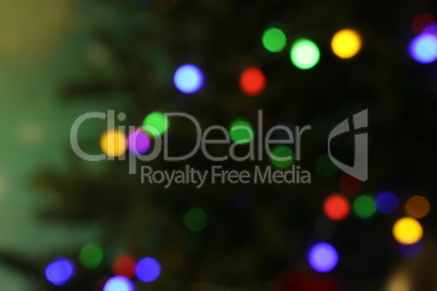 Abstract blurred image of Christmas tree lights