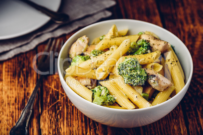 Pasta with chicken and broccoli