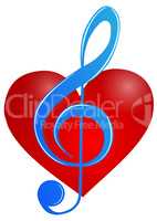 Heart and treble clef
