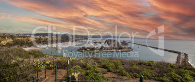 Sunset over Dana Point Harbor from the hiking path