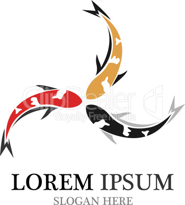 Koi fish logo vector animals