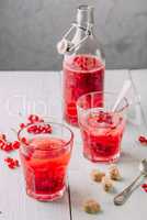 Infused water with red currant and sugar