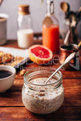 Healthy breakfast with granola