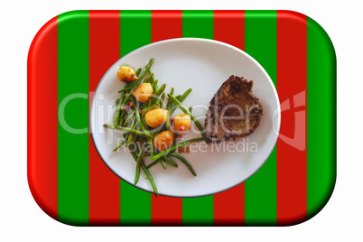 Fried beef liver with vegetables