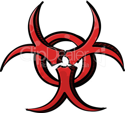 Drawing of biohazard risk symbol