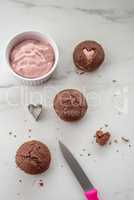 Valentinstags Herz Cupcakes