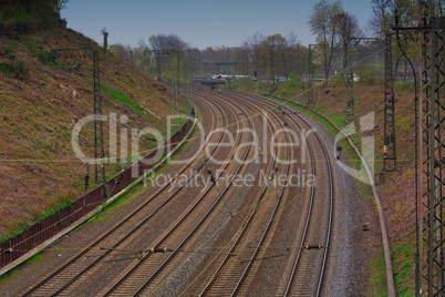 Railroad tracks at the train station