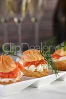 Profiteroles with salmon