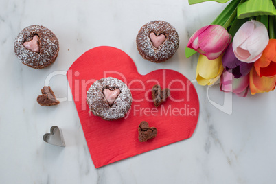 Valentinstags Herz Cupcakes