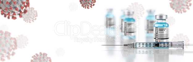 Doctor or Nurse Holding Coronavirus COVID-19 Vaccine Vial Agains