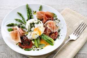 Eggs Benedict with Asparagus and Ham