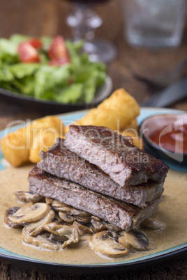 Steak mit Pilzsauce