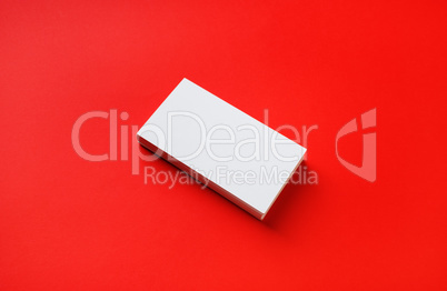 Business card on red