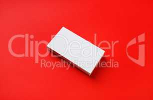 Business card on red