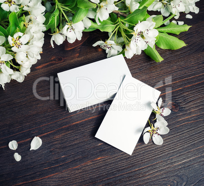 Business cards, flowers