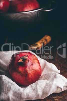 Red and ripe pomegranate fruits