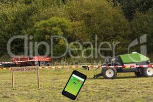 Autonomous tractor in the field.