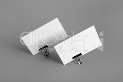 Two blank business cards