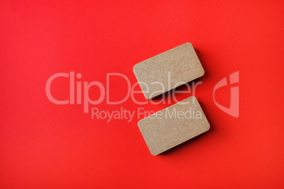 Business cards on red