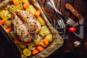 Seasoned chicken breast baked in oven