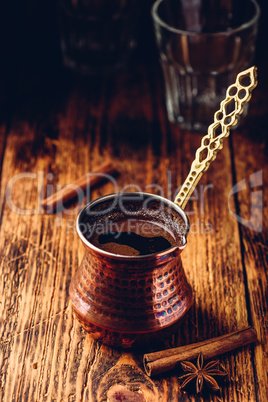 Turkish coffee with cinnamon and anise