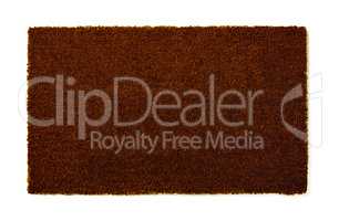 Blank Dark Brown Welcome Mat Isolated on White Background