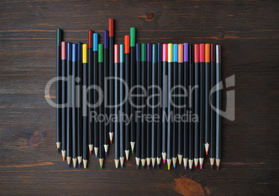 Pencils on wood table