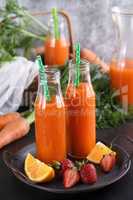 Carrot strawberry orange juice