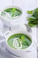 Spinach puree soup