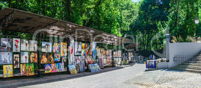Alley of artists in Kyiv, Ukraine