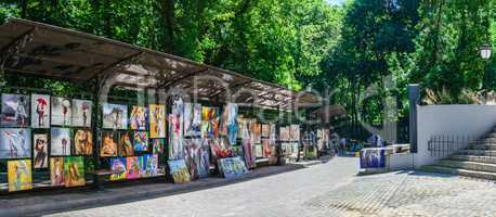 Alley of artists in Kyiv, Ukraine