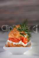 Profiteroles with salmon