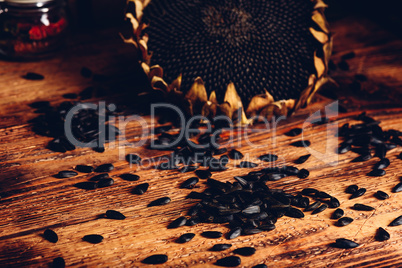 Dried sunflower and roasted seeds