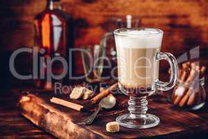 Irish coffee with cinnamon