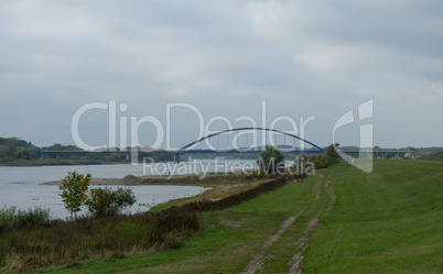 Nature landscape near the river Elbe and the german city Doemitz