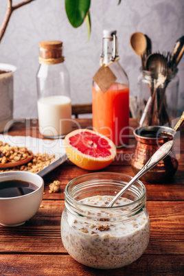 Healthy breakfast with granola