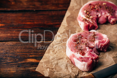 Pork loin steaks with ground spices