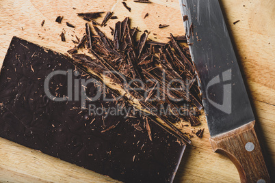 Crushed dark chocolate bar