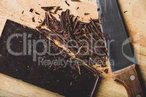 Crushed dark chocolate bar