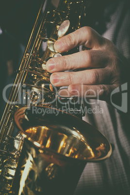 Saxophon und Musiker